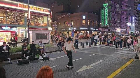Buenos Aires, Argentina – Michael Jackson Imitators Live Performance [8K] Video stock 306463728