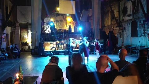 Buenos Aires, Argentina: Tango Performance in Atmospheric Buenos Aires Milonga Video stock 339020442