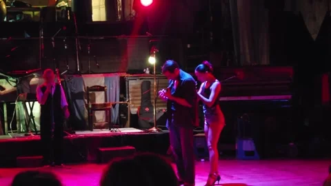 Buenos Aires, Argentina: Tango Performance in Atmospheric Buenos Aires Milonga Video stock 339020458