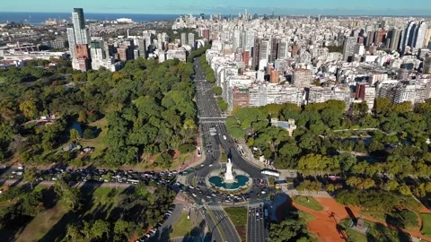 Buenos Aires city skyline view during sunny day with buildings Video stock 340042437
