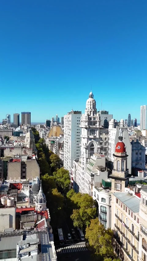 Buenos aires cityscape view from palacio barolo in argentina Stock Footage 335329233