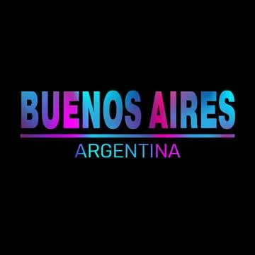 Buenos Aires. Concept of simple text for typography poster, sticker design Stock Illustration