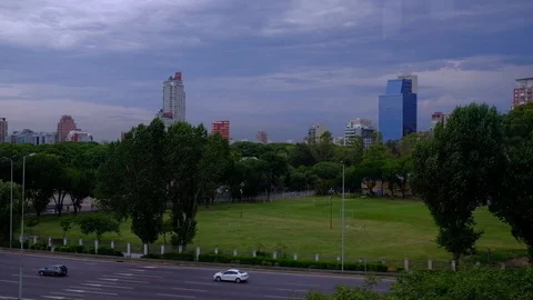 BUENOS AIRES — DIC 28, 2017: Street view from touristic bus in Buenos Aires. Video stock 105144213