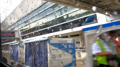 BUENOS AIRES — DIC 28, 2017: view from airport bus in Buenos Aires. Video stock 105144249