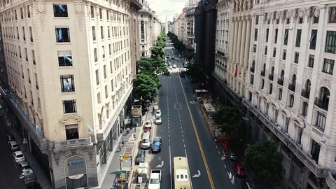 Buenos Aires Empty Avenue Stock Footage 127182980