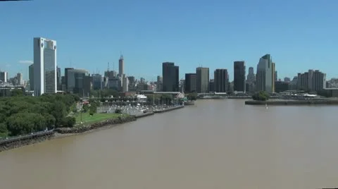 Buenos Aires entering harbor Stock Footage 11051476
