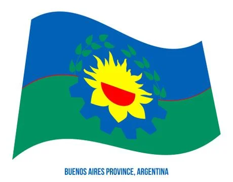 Buenos Aires Flag Waving Vector Illustration on White Background. Stock Illustration