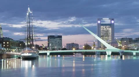 Buenos Aires Nightfall C 库存影片 11020111