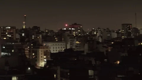 Buenos aires, pan over skyline with lensflares Video stock 76958772