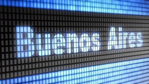 "Buenos Aires" on the Screen. 4K Resolution. Encoder Prores 4444. Looping. Video stock 83308456