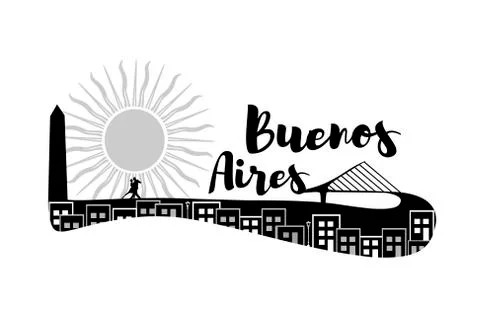 Buenos Aires skyline Stock Illustration