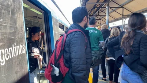Buenos Aires train people Stock Footage 253054585