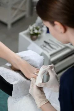Buff polishing nails Stock Photos