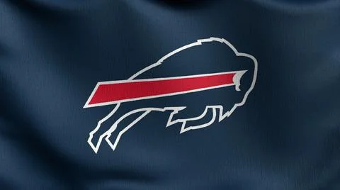 Buffalo Bill flag blowing in the wind. 3D rendering illustration of waving si Stock Illustration