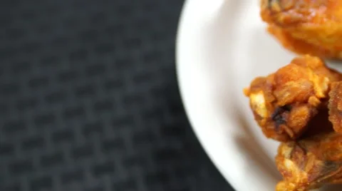 Buffalo Chicken Wings, Celery, Sauce - Classic Appetizer Stock Footage 40272175