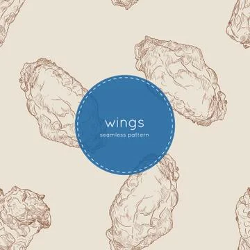 Buffalo chicken wings. seamless pattern vector. Stock Illustration