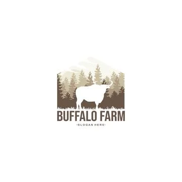 Buffalo Farm Logo Stock Illustration