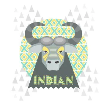 Buffalo gray vector illustration Stock Illustration