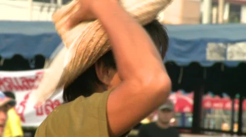 Buffalo handler 1 Stock Footage 485959