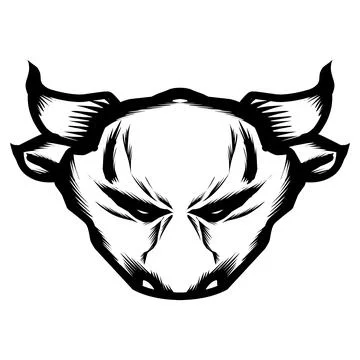 A buffalo head design. Wild Animals. Easy editable. Perfect for logos, stic.. Illustrazione stock