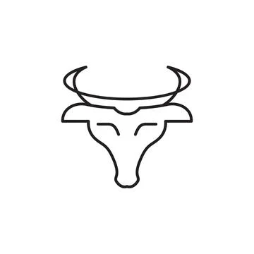 Buffalo head line logo design vector Stock Illustration