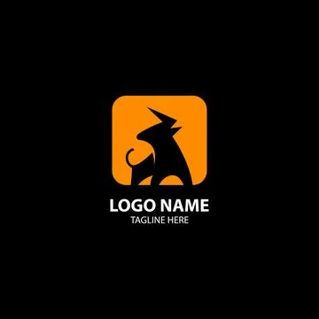 Buffalo isolated square logo design vector Иллюстрация