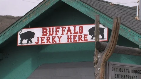 Buffalo Jerky Sign Stock Footage 106723776