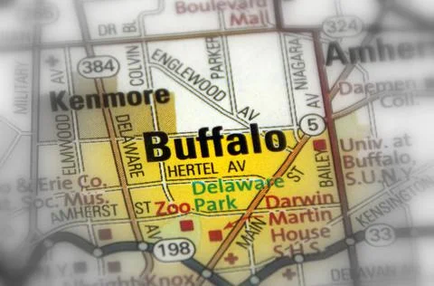 Buffalo on a map Stock Photos