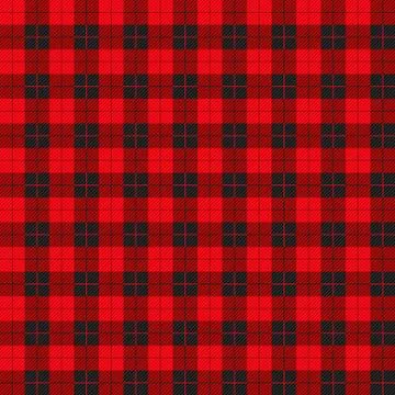 Buffalo plaid pattern with red and black squares Stock Illustration