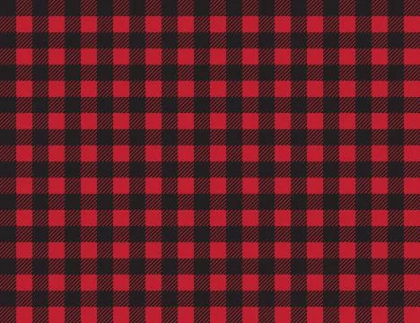 Buffalo plaid pattern. red and black squares seamless background. ruby lumber Stock Illustration