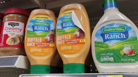 Retail grocery store Hidden Valley Ranch, Stock Video