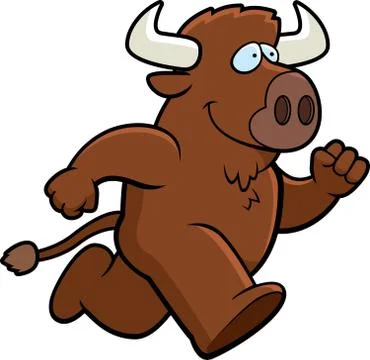 Buffalo Running Stock Illustration