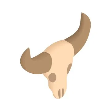 Buffalo skull isometric 3d icon Stock Illustration