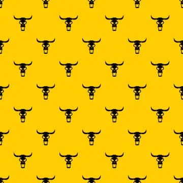Buffalo skull pattern vector Stock Illustration