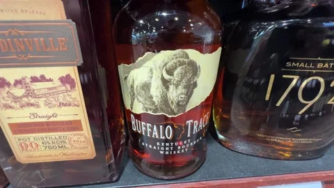 Buffalo Trace - Bottle on Store Shelf - May 15, 2024 - Bettendorf, IA Video stock 275855445