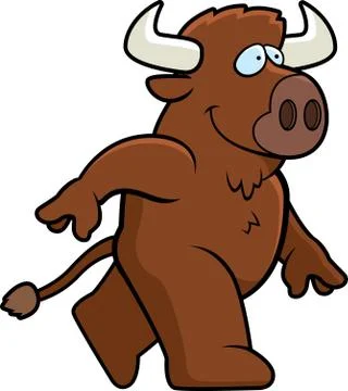 Buffalo Walking 스톡 일러스트