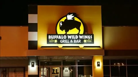 Buffalo Wild Wings restaurant entrance Stock Video Pond5