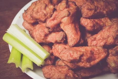 Buffalo Wings with Celery Sticks Foto stock