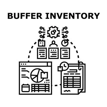 Buffer inventory management process optimization concept Stock Illustration