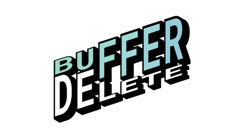 BUFFER vs DELETE, 3D Text Animation in Isometric View with Opposite Word Motion Stock Footage 314263329