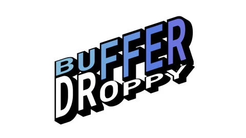 BUFFER vs DROPPY, 3D Text Animation in Isometric View with Opposite Word Motion Stock Footage 314263333