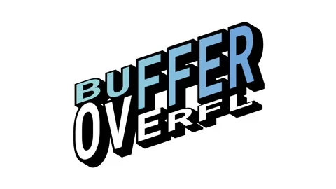 BUFFER vs OVERFL, 3D Text Animation in Isometric View with Opposite Word Motion Stock Footage 314263332