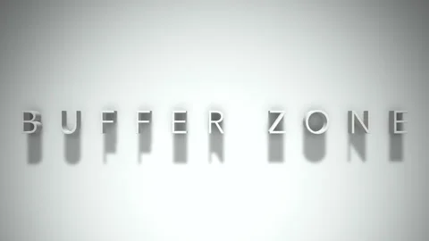 Buffer zone 3D title animation with shadows on a white background Stock Footage 297668127