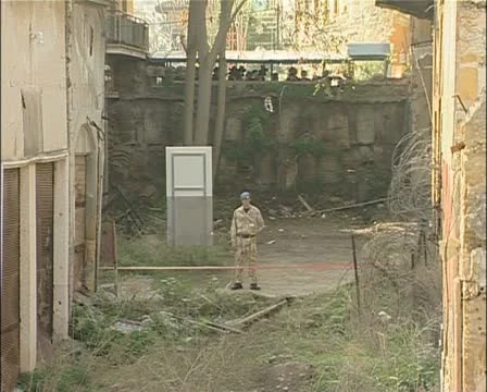 Buffer Zone, green line, Nicosia, Cyprus with UN soldier Stock Footage 21360480