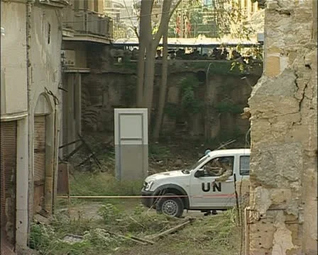 Buffer Zone, green line, Nicosia, Cyprus with UN Stock Footage 21362433