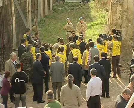 Buffer Zone, green line, Nicosia Cyprus with UN Stock Footage 21362564