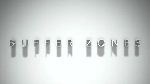 Buffer zones 3D title animation with shadows on a white background Stock Footage 297818851