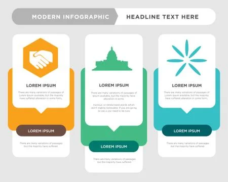 Buffering, capitol building, folded hands infographic Ilustración de archivo
