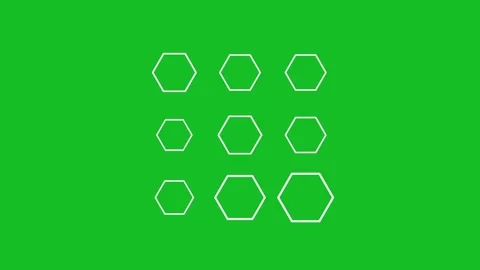 Buffering hexagon shapes green screen motion graphics Stock Footage 297559681