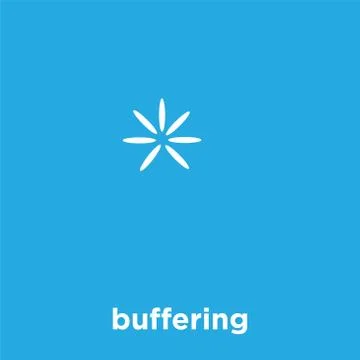 Buffering icon isolated on blue background Stock Illustration